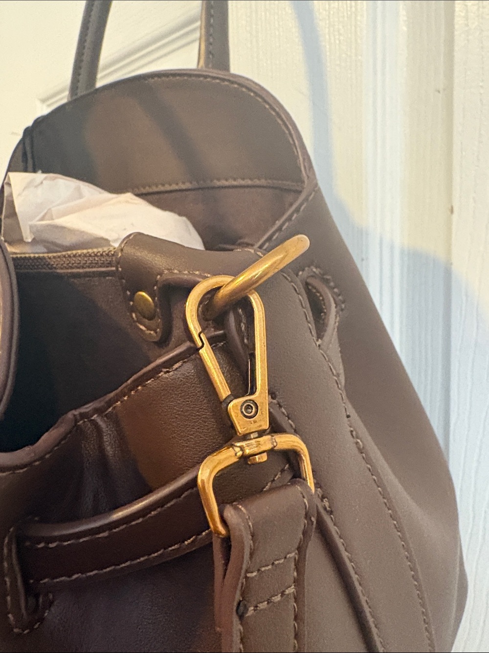 BNWT Steve Madden Chocolate Brown Satchel with Leopard Charm Wallet - Picture 6 of 9